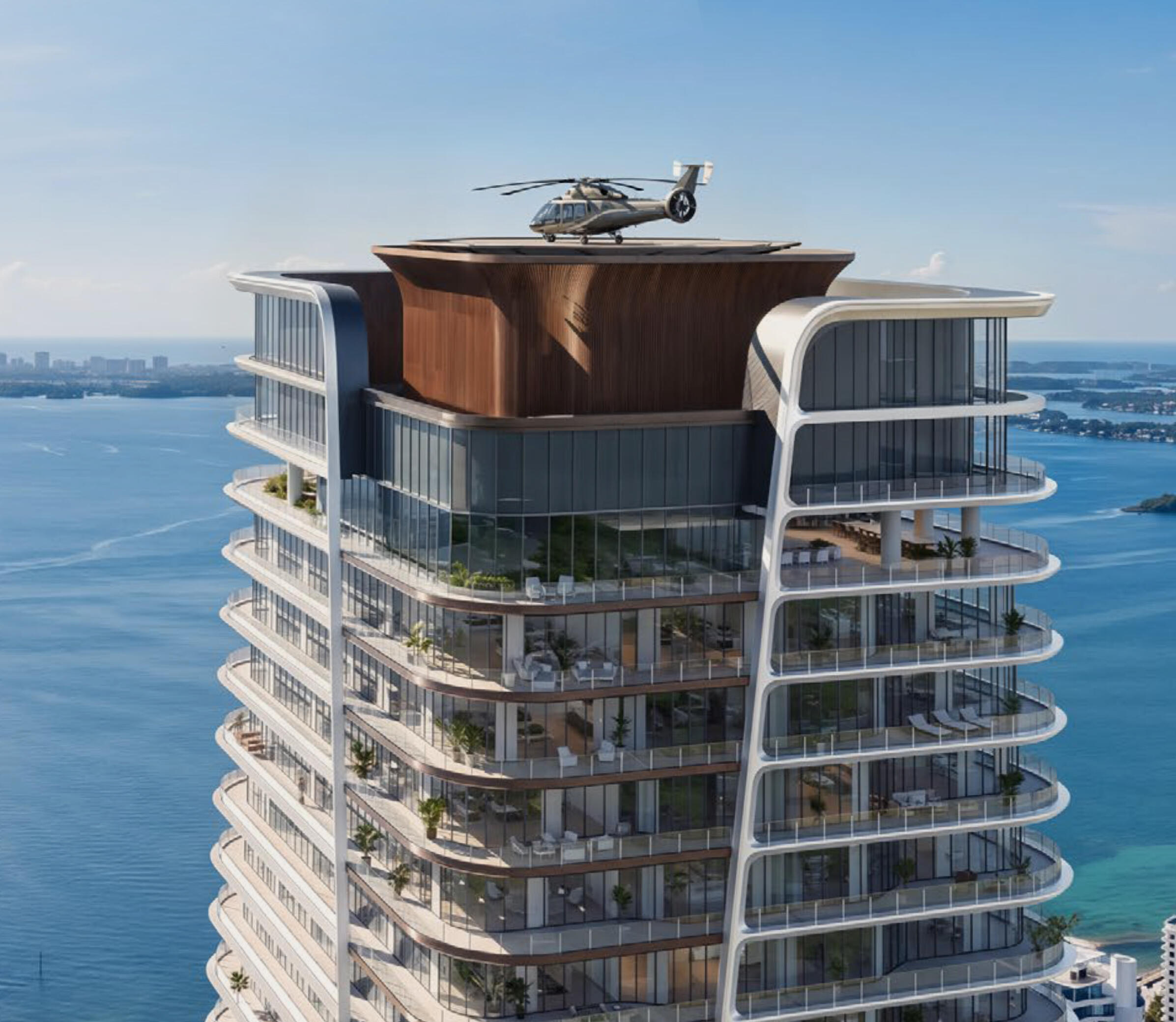 Seven Park Residences – Modern Architectural Design in Hallandale Contemporary facade of Seven Park Residences in Hallandale-Hollywood, featuring sleek lines and luxury residential style.
